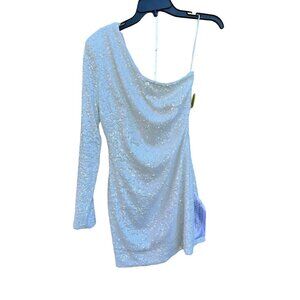 Dress The Population Womens Serena Sequined Cocktail and Party Dress M White NWT